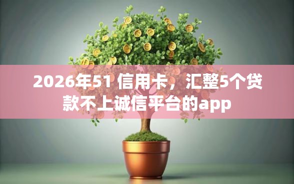 2026年51 信用卡，汇整5个贷款不上诚信平台的app