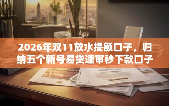 2026年双11放水提额口子，归纳五个新号易贷速审秒下款口子