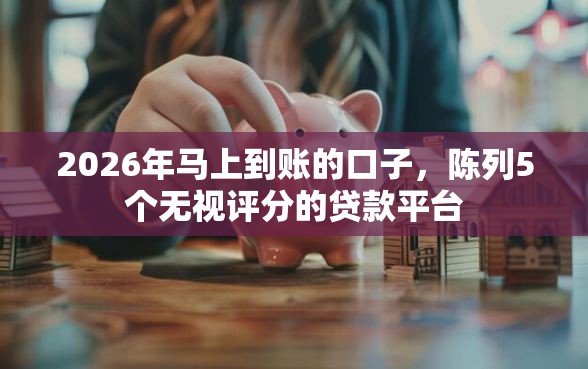 2026年马上到账的口子，陈列5个无视评分的贷款平台