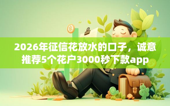 2026年征信花放水的口子，诚意推荐5个花户3000秒下款app