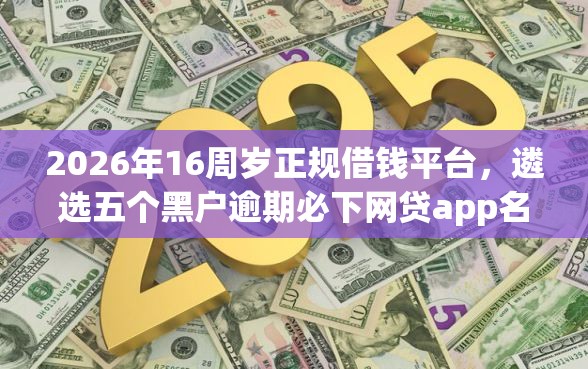 2026年16周岁正规借钱平台，遴选五个黑户逾期必下网贷app名单