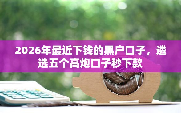 2026年最近下钱的黑户口子，遴选五个高炮口子秒下款