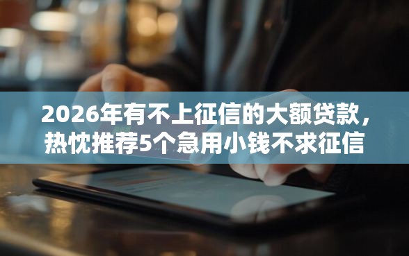 2026年有不上征信的大额贷款，热忱推荐5个急用小钱不求征信流水轻松贷的口子