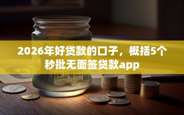 2026年好贷款的口子，概括5个秒批无面签贷款app