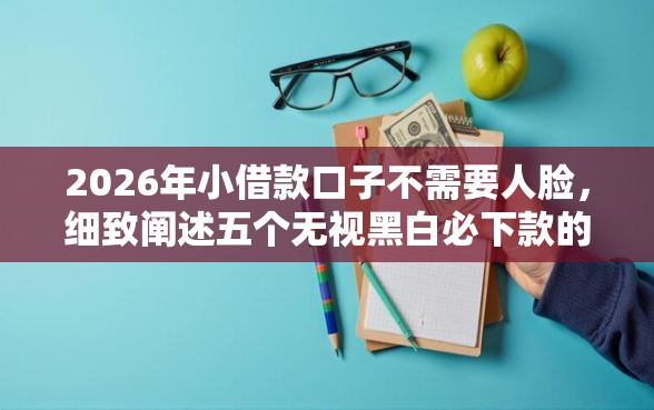 2026年小借款口子不需要人脸，细致阐述五个无视黑白必下款的网贷口子