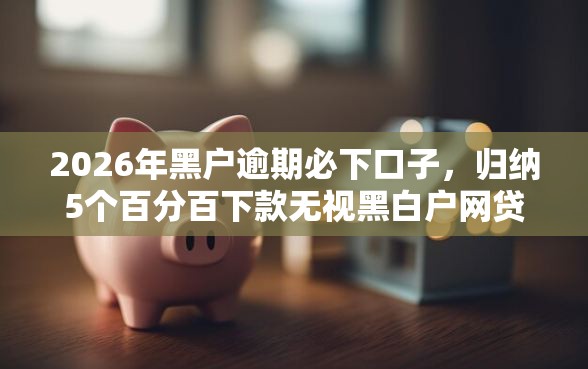 2026年黑户逾期必下口子，归纳5个百分百下款无视黑白户网贷口子