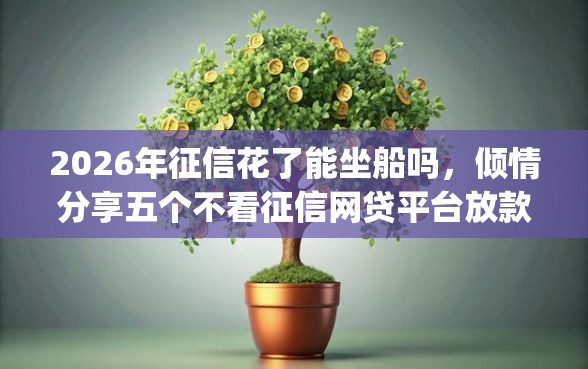 2026年征信花了能坐船吗，倾情分享五个不看征信网贷平台放款快的app