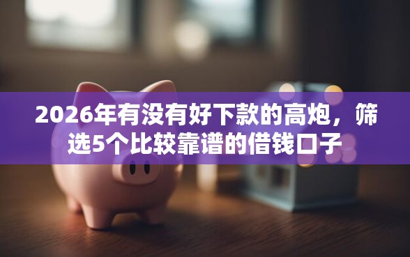 2026年有没有好下款的高炮，筛选5个比较靠谱的借钱口子