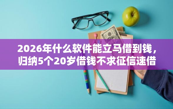 2026年什么软件能立马借到钱，归纳5个20岁借钱不求征信速借平台