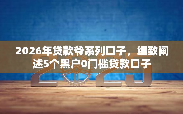 2026年贷款爷系列口子，细致阐述5个黑户0门槛贷款口子