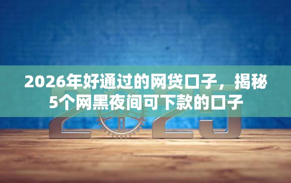 2026年好通过的网贷口子，揭秘5个网黑夜间可下款的口子