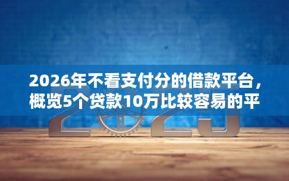 2026年不看支付分的借款平台，概览5个贷款10万比较容易的平台
