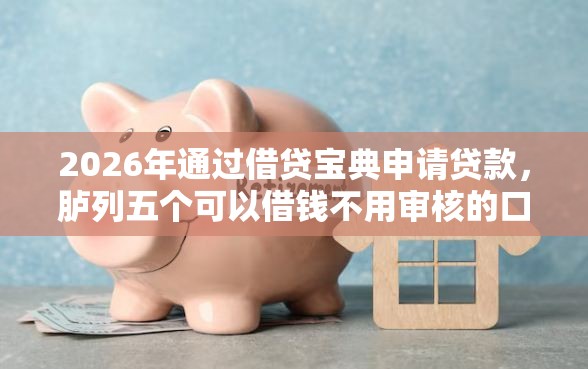 2026年通过借贷宝典申请贷款，胪列五个可以借钱不用审核的口子