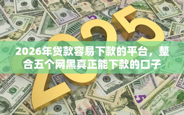 2026年贷款容易下款的平台，整合五个网黑真正能下款的口子