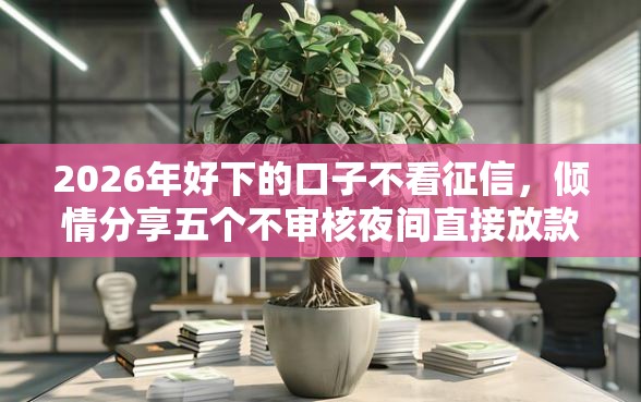 2026年好下的口子不看征信，倾情分享五个不审核夜间直接放款的网贷平台