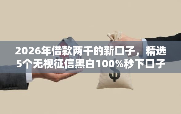 2026年借款两千的新口子，精选5个无视征信黑白100%秒下口子