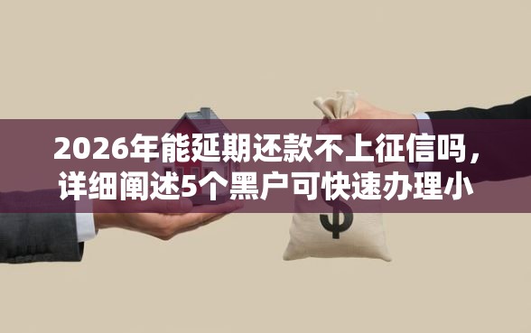 2026年能延期还款不上征信吗，详细阐述5个黑户可快速办理小额贷款业务的口子