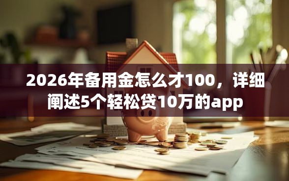 2026年备用金怎么才100，详细阐述5个轻松贷10万的app
