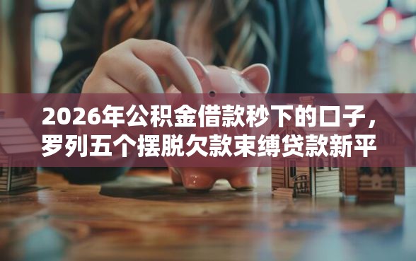 2026年公积金借款秒下的口子，罗列五个摆脱欠款束缚贷款新平台