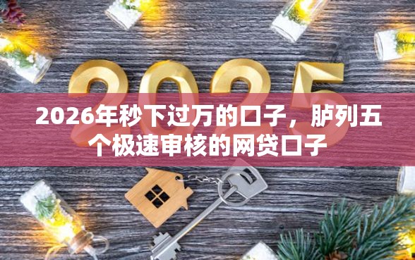 2026年秒下过万的口子，胪列五个极速审核的网贷口子