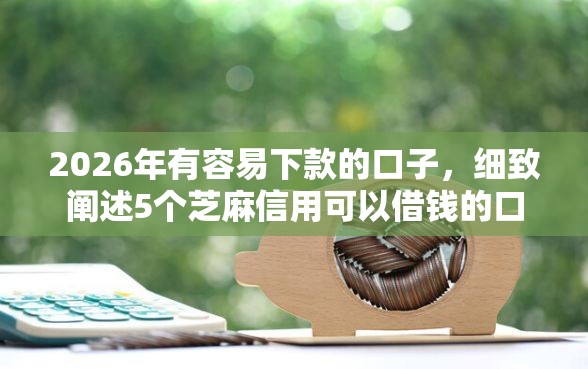2026年有容易下款的口子，细致阐述5个芝麻信用可以借钱的口子