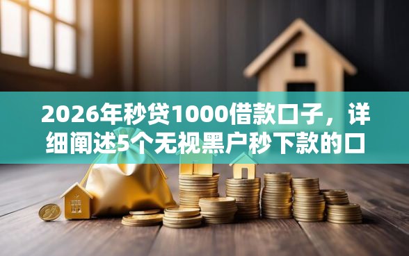 2026年秒贷1000借款口子，详细阐述5个无视黑户秒下款的口子