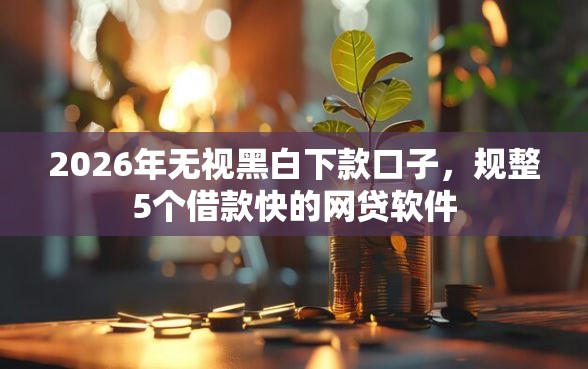 2026年无视黑白下款口子，规整5个借款快的网贷软件