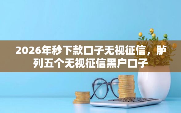 2026年秒下款口子无视征信，胪列五个无视征信黑户口子