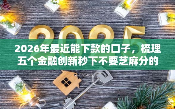 2026年最近能下款的口子，梳理五个金融创新秒下不要芝麻分的口子