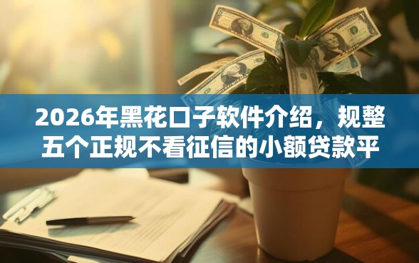 2026年黑花口子软件介绍，规整五个正规不看征信的小额贷款平台