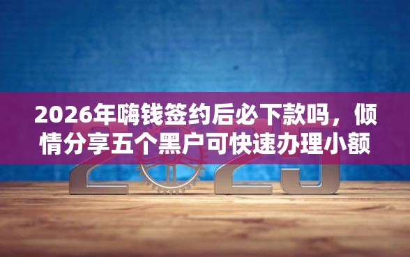2026年嗨钱签约后必下款吗，倾情分享五个黑户可快速办理小额贷款业务的平台