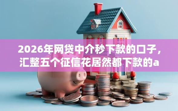 2026年网贷中介秒下款的口子，汇整五个征信花居然都下款的app