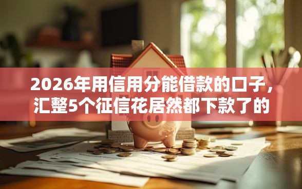 2026年用信用分能借款的口子，汇整5个征信花居然都下款了的平台