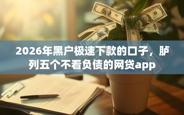 2026年黑户极速下款的口子，胪列五个不看负债的网贷app