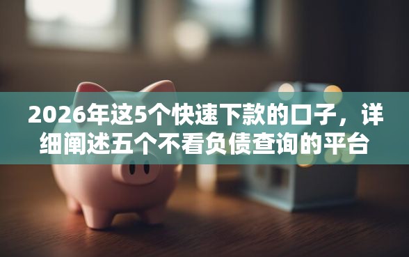 2026年这5个快速下款的口子，详细阐述五个不看负债查询的平台
