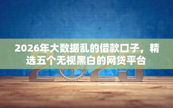 2026年大数据乱的借款口子，精选五个无视黑白的网贷平台