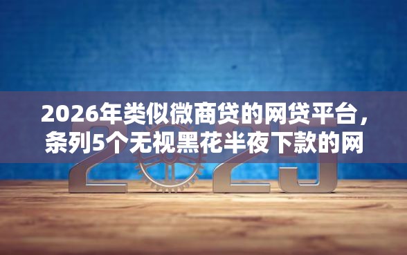 2026年类似微商贷的网贷平台，条列5个无视黑花半夜下款的网贷软件