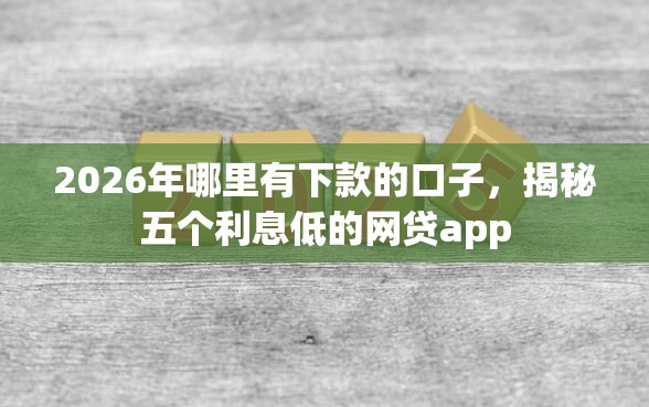 2026年哪里有下款的口子，揭秘五个利息低的网贷app
