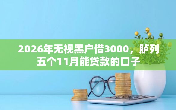 2026年无视黑户借3000，胪列五个11月能贷款的口子