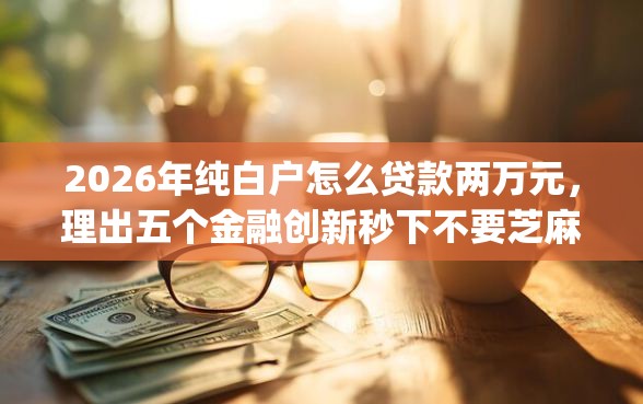 2026年纯白户怎么贷款两万元，理出五个金融创新秒下不要芝麻分的app