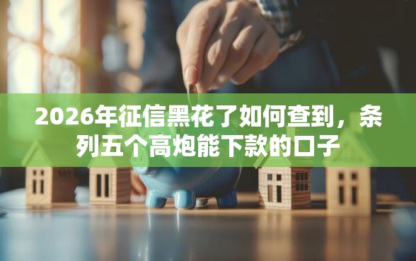 2026年征信黑花了如何查到，条列五个高炮能下款的口子