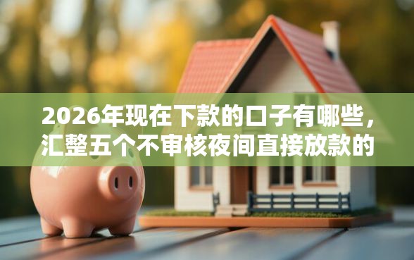 2026年现在下款的口子有哪些，汇整五个不审核夜间直接放款的网贷软件