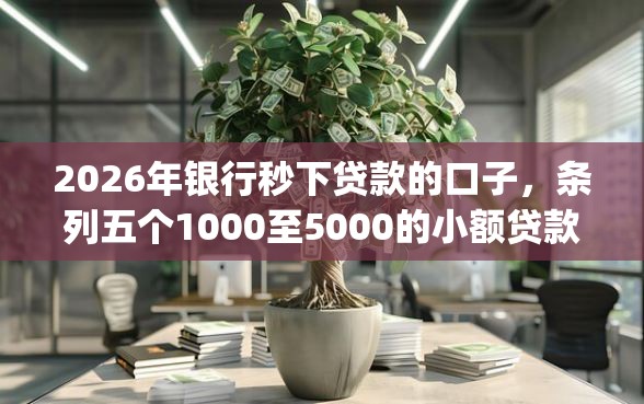 2026年银行秒下贷款的口子，条列五个1000至5000的小额贷款app