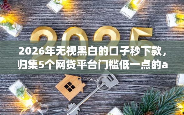 2026年无视黑白的口子秒下款，归集5个网贷平台门槛低一点的app