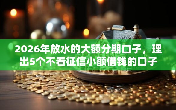 2026年放水的大额分期口子，理出5个不看征信小额借钱的口子