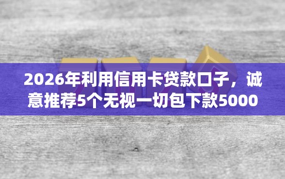 2026年利用信用卡贷款口子，诚意推荐5个无视一切包下款5000秒下款的app