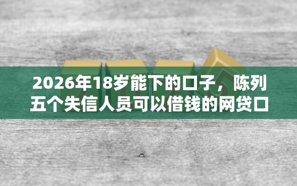 2026年18岁能下的口子，陈列五个失信人员可以借钱的网贷口子