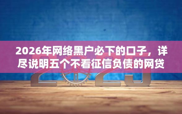 2026年网络黑户必下的口子，详尽说明五个不看征信负债的网贷百分百下款平台