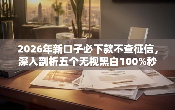 2026年新口子必下款不查征信，深入剖析五个无视黑白100%秒下网贷