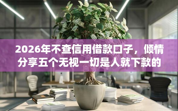 2026年不查信用借款口子，倾情分享五个无视一切是人就下款的app